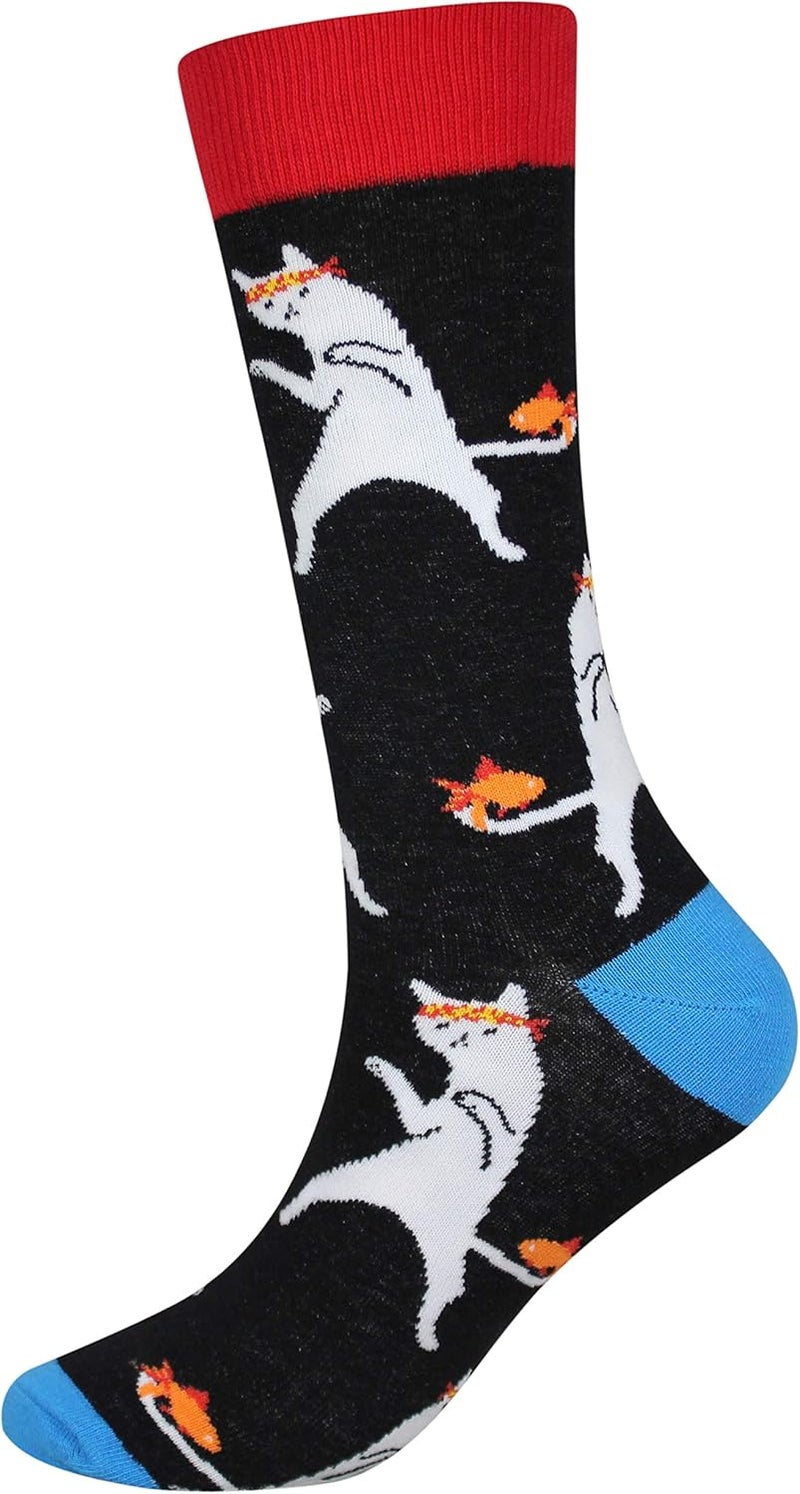 Cansok Men's 2/4 Packs Fun Crazy Novelty Dress Crew Socks - Image 5